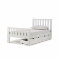 Kd Cama De Bebe Aurora Twin Size Wood Bed with Storage Drawers White KD3250825